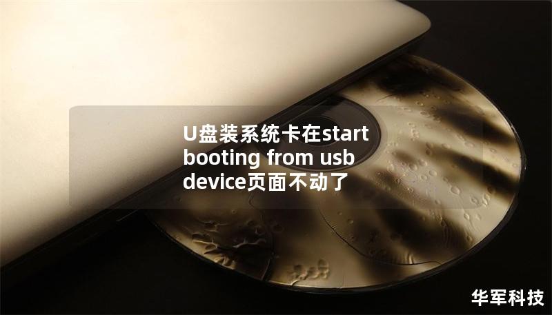 U盤裝系統卡在start booting from usb device頁面不動了