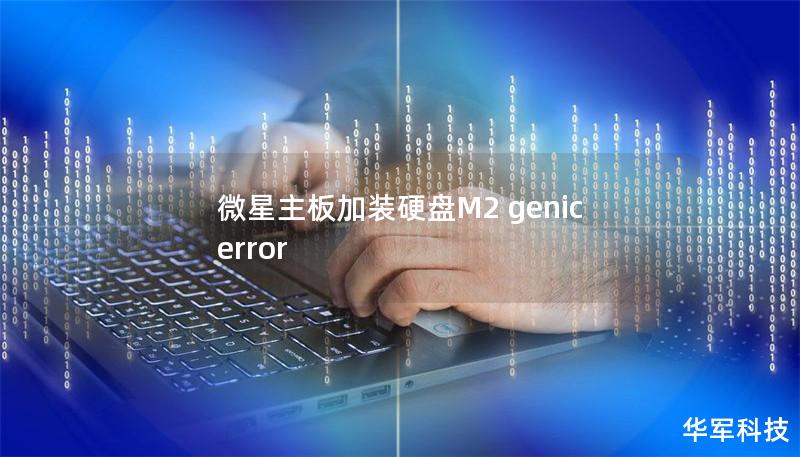 微星主板加裝硬盤M2 genic error