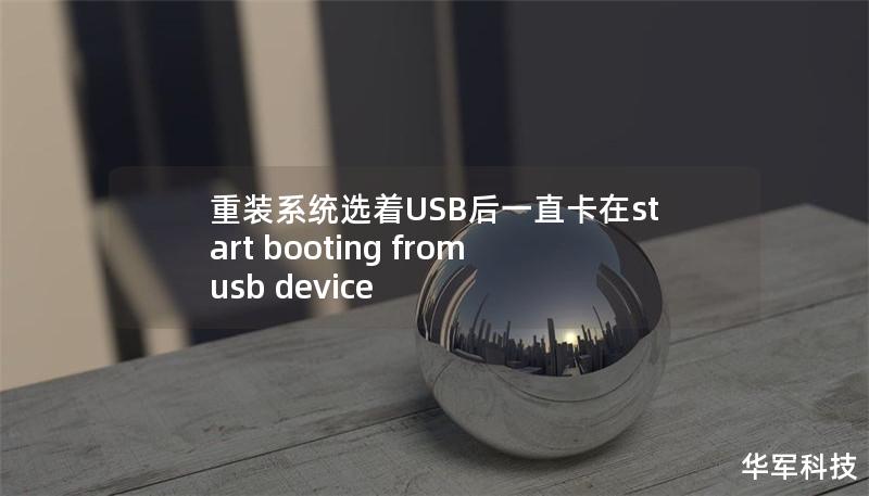 重裝系統選著USB后一直卡在start booting from usb device